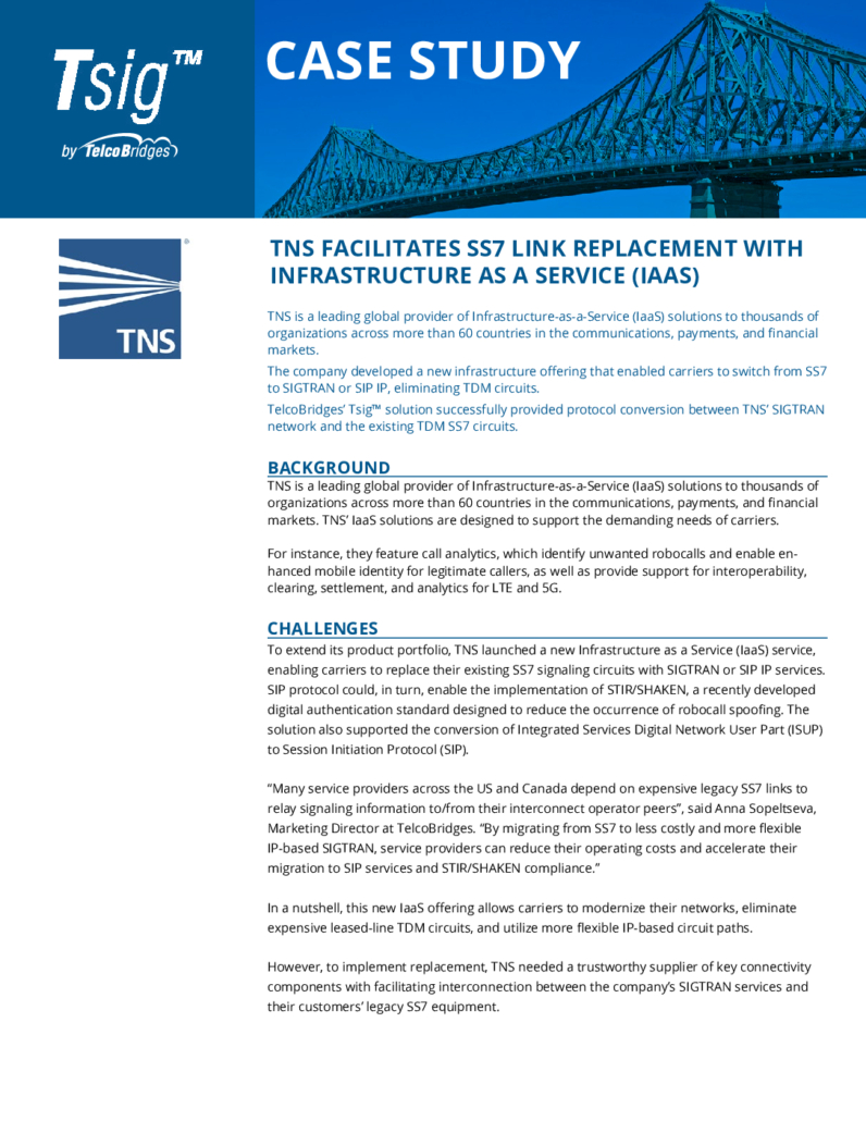 TNS Case Study PDF cover