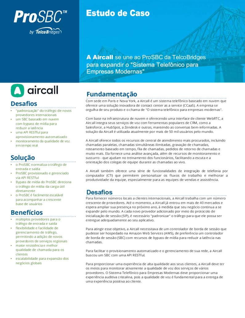 Aircall Case Study PDF cover