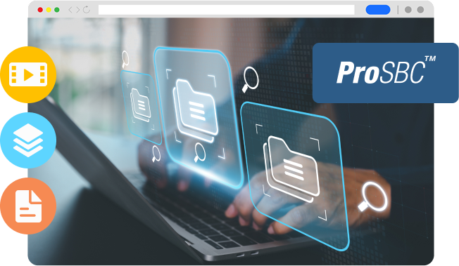 A person typing on a laptop with the ProSBC logo.