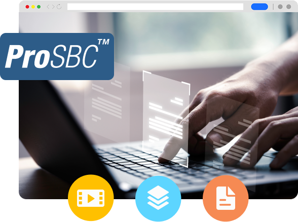 A person typing on a laptop with the ProSBC logo.