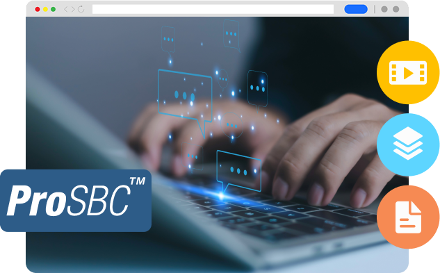 A person typing on a laptop with the ProSBC logo.