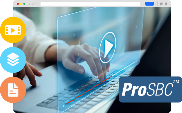 A person typing on a laptop with the ProSBC logo.