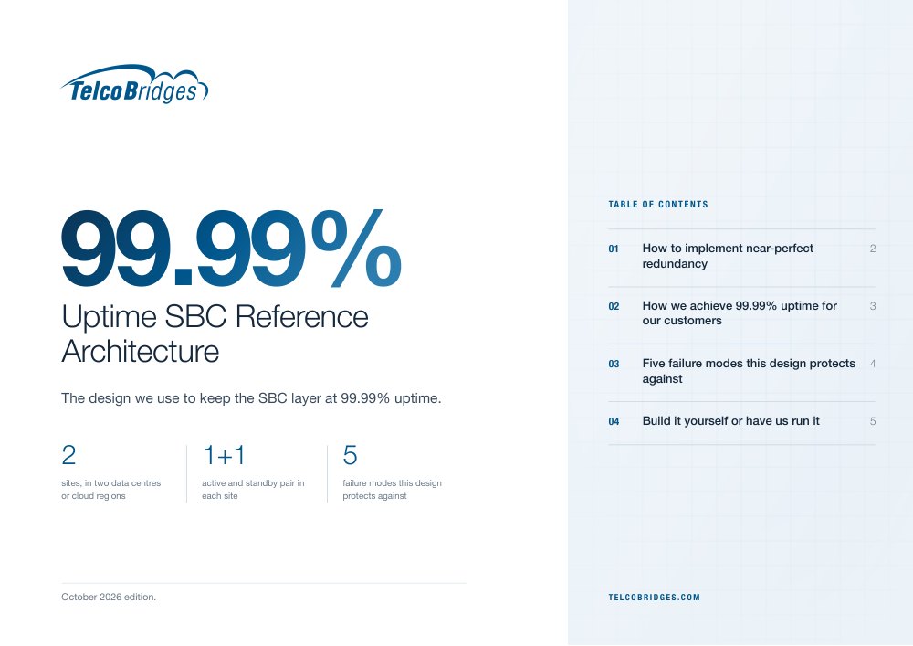 Cover of the 99.99% Uptime SBC Reference Architecture